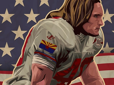 Pat Tillman • Arizona Cardinals america army cardinals football illustration national football league nfl pro sports sports united states united states of america usa usa flag vector