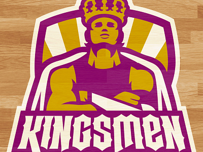 Kingsmen basketball branding cape crown gold illustrator king logo royalty sports vector art