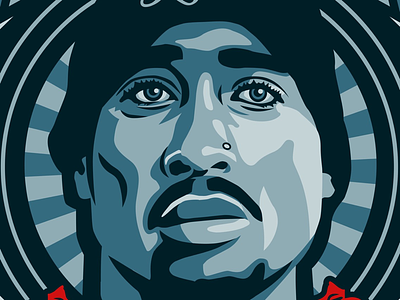 2Pac Tribute 2pac 90s california hip hop illustrator music rapper shepard fairey tupac vector west coast