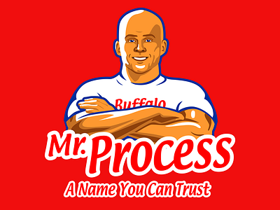 Sean McDermott Mr. Process buffalo buffalo bills cartoon coaching football football logo logo mr clean nfl parody parody logo process