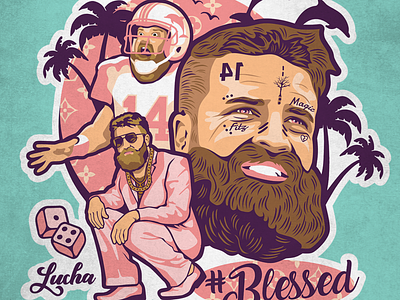 #fitzmagic #blessed football illustration miami miami dolphins miami vice national football league nfl south beach sports vector vectorart