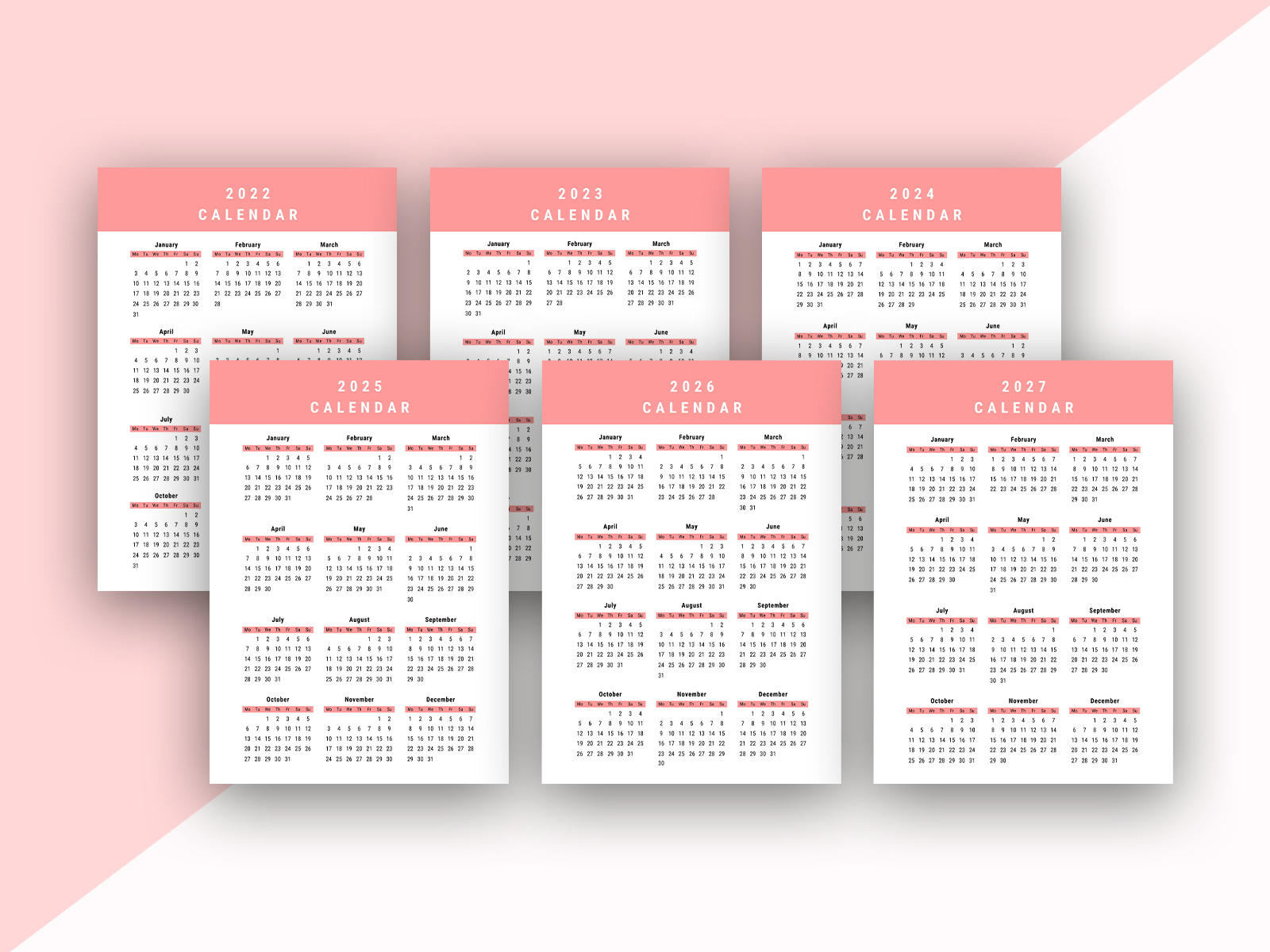 Calendar 2022-2027 By Mnt- Creator On Dribbble