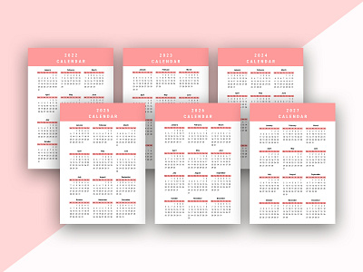 Calendar 2022-2027 2022 2027 branding calendar colorful daily planner daily planner design graphic design planner ui