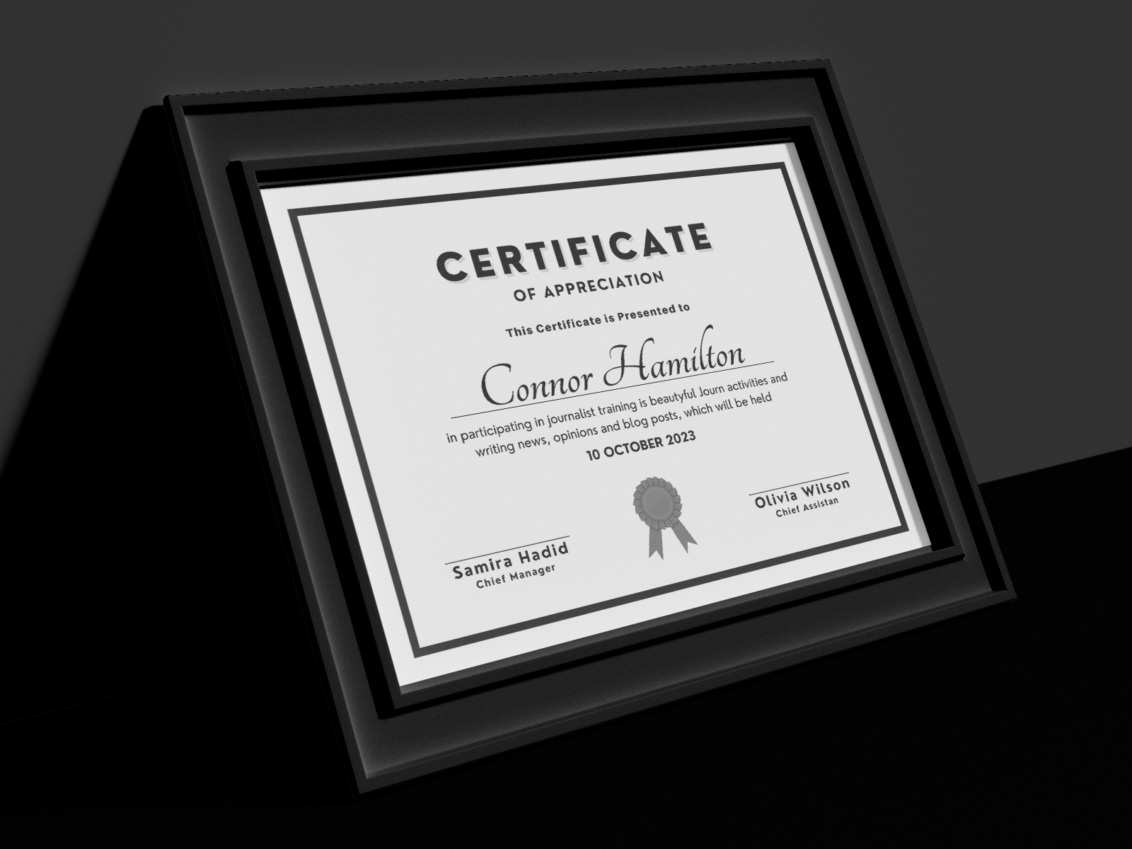 Certificate Template ornament