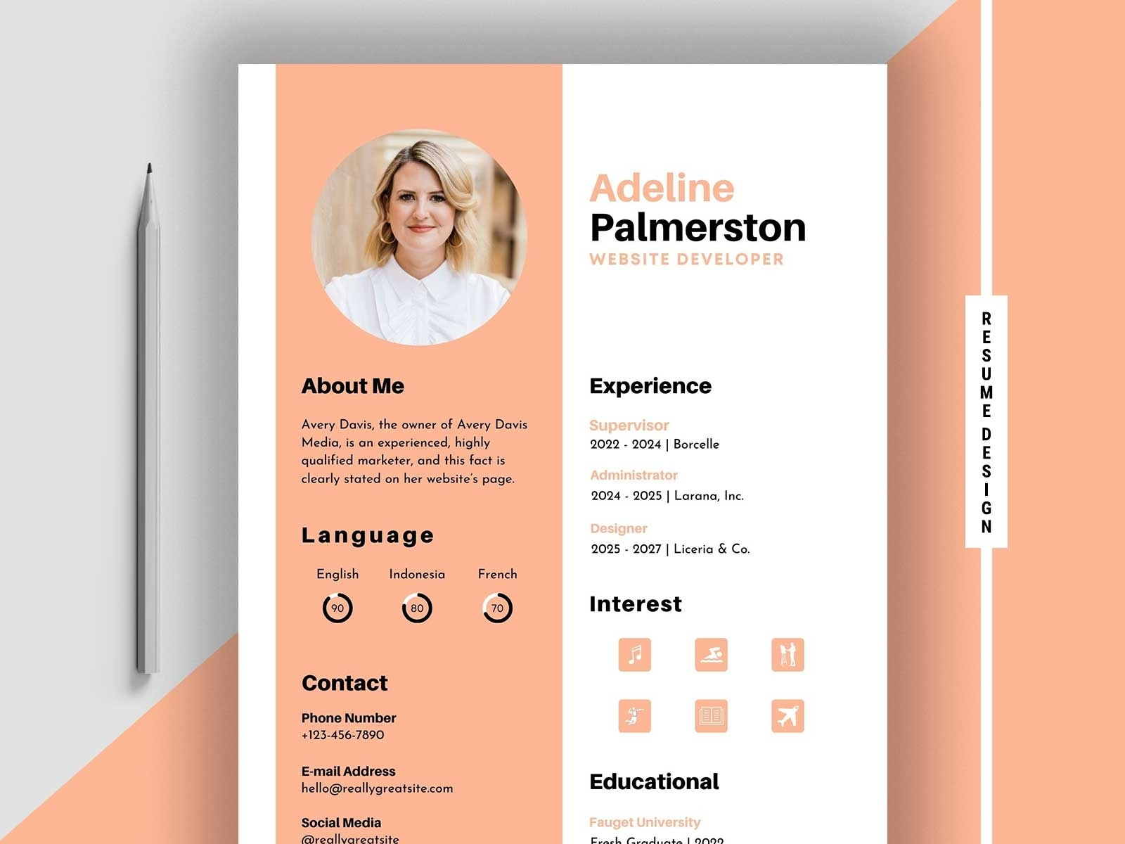 Resumecv Design Template By Mnt Creator On Dribbble 8327