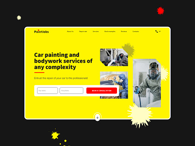 Car painting & bodywork company website branding logo ui uiux web design webdesign