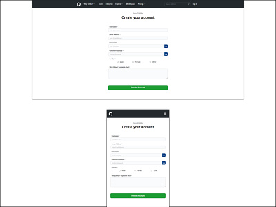 PSD to HTML: GitHub Signup Page Exercise template