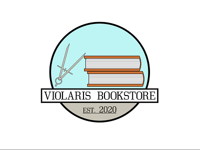 Violaris Bookstore Logo brand identity graphic design logo logo design vector