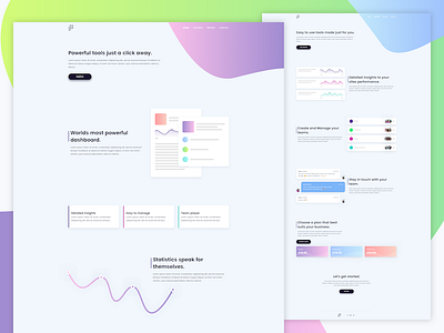 Landing Page design gradients landing page site ui web website