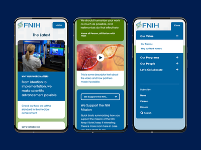 FNIH - Mobile Experience adobe xd interaction design product design ui user interface user interface design web design