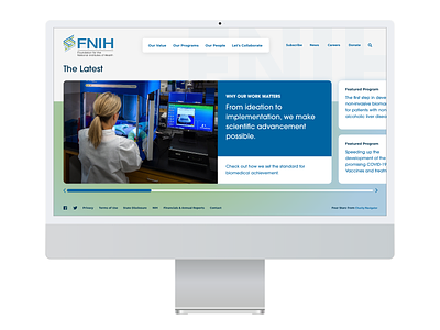 FNIH - Homepage Experience adobe xd health interaction design nonprofit product design ui user interface user interface design web design