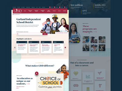 Garland Independent School District - Homepage adobe xd design education graphic design ui user experience user interface user research ux web design