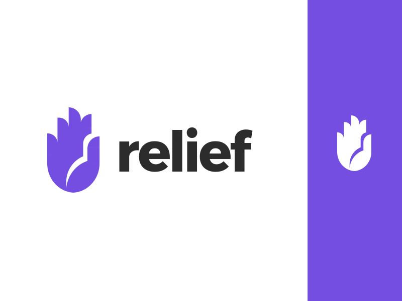 Flower/Hand Logo animation flower hand healing logo mark purple rehabilitation watercolor