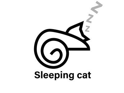 Sleeping cat branding cat design graphic design illustration logo ui