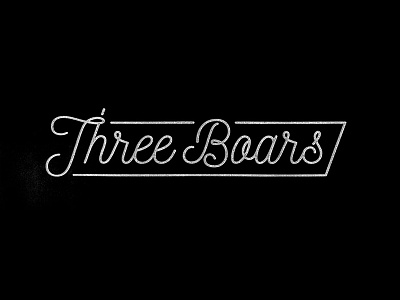 Three Boars bar branding logo restaurant texture wordmark