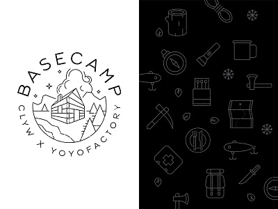 Basecamp Logo & Pattern branding cabin camp identity logo pattern