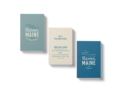 River Maine - Business Cards branch branding business cards farm identity logo pattern river texture typography worn