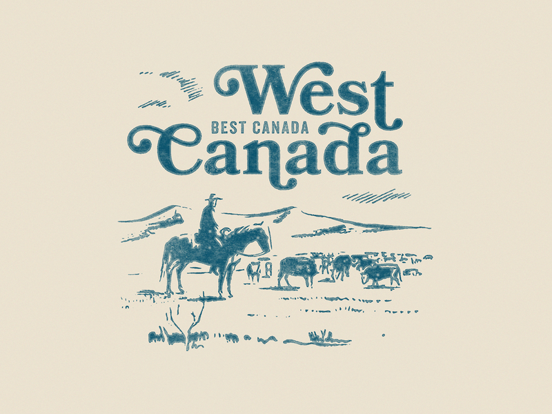 West Canada, Best Canada 50s americana canada canadiana cowboy fashion illustration ranch typography vintage