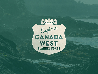 Explore Canada West adventure branding canada canadiana explore graphic logo shield typography vintage