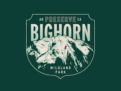 Bighorn Wildland Park alberta badge calgary canada edmonton illustration logo mountain ski snow texture typography vintage