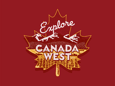 Explore Canada West canada canadian fields maple maple leaf mountains nostaglic t shirt typography vintage