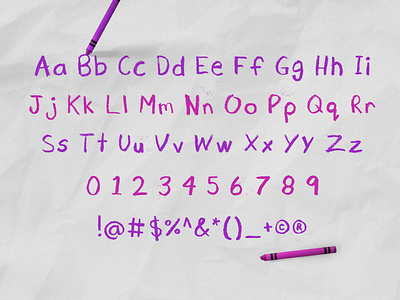 Cray Crayon Font - Alphabet