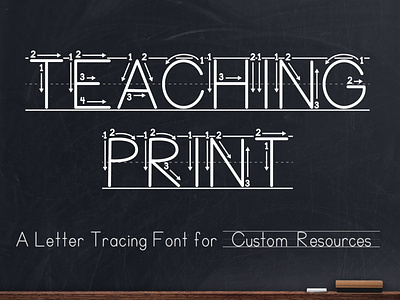 Teaching Print - Letter Tracing Font