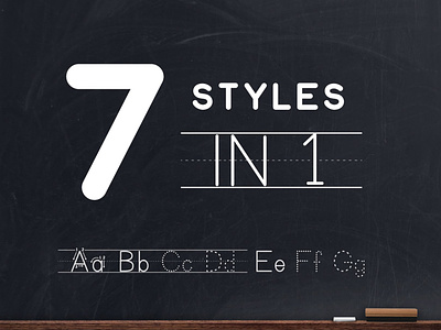 Teaching Print Dotted Lined Font - 7 Styles in 1
