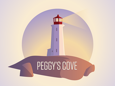 Peggys Cove illustration lighthouse nova scotia peggys cove sunrise sunset