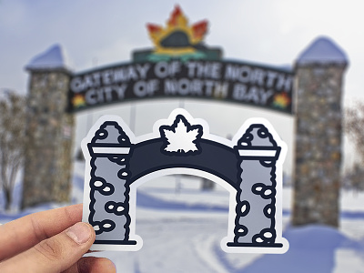 North Bay Gateway Sticker city of north bay gateway gateway arch gateway of the north north bay ontario sticker sticker design true north experiences