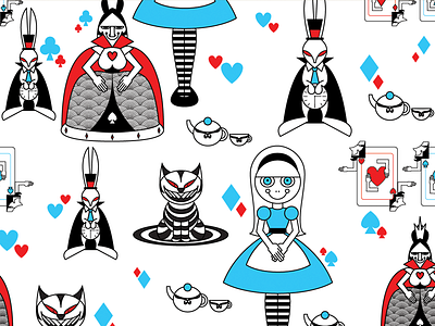 Alice in Wonderland Pattern alice alice in wonderland pattern vector wonderland