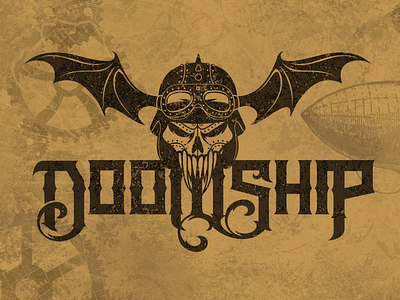 Doomship - rock band logo band doom logo rock ship steampunk