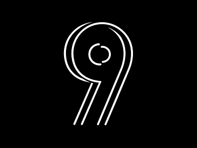 Monogram 9 blackandwhite denverdesigner monogram number