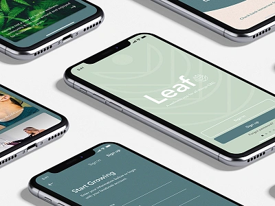 Leaf App app appdesign brand branding dailyui denverdesigner design graphicdesign icon logo minimal productlaunch typography ui uichallenge uidesign uidesigner ux web