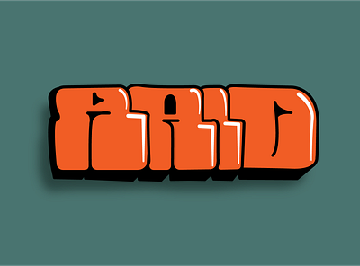 Raid Wide Orange Graffiti Throwie design graffiti illustration typography