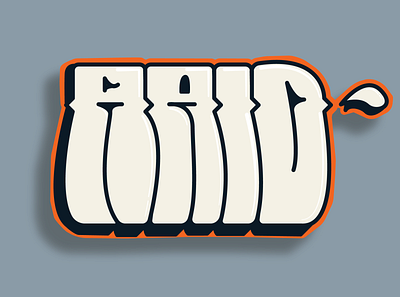 Raid orange outline Graffiti throwie design graffiti illustration typography