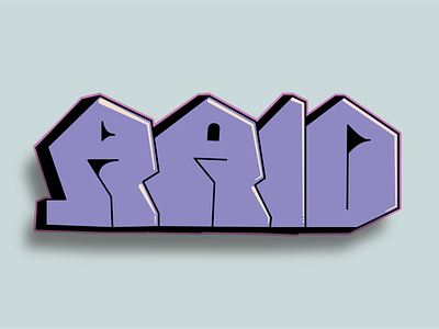 Raid Graffiti Piece Purple design graffiti illustration typography