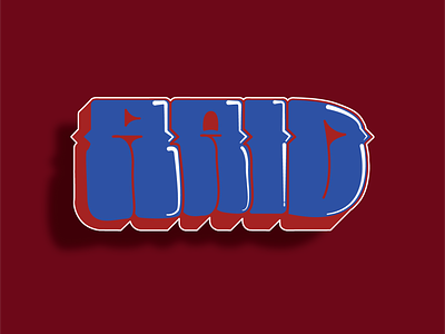 Raid Blue & Red Graffiti Throwie design graffiti illustration typography