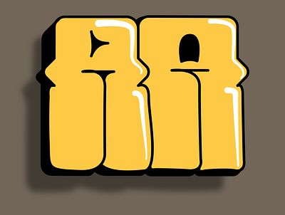 Raid Two Letter Graffiti Throwie design graffiti illustration typography