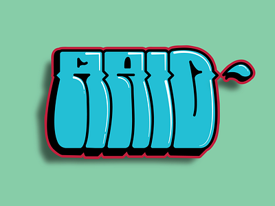 Raid Blue Graffiti Throwie design graffiti illustration typography