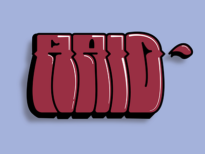 Raid Red Graffiti Throwie design graffiti illustration typography vector