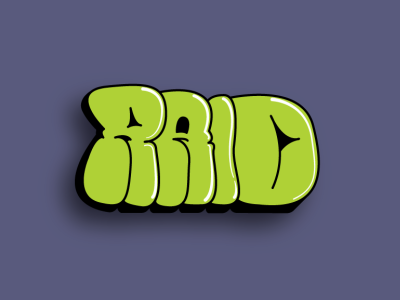 Raid Green Graffiti Throwie design graffiti illustration typography vector