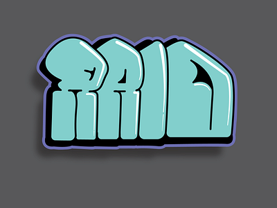 Raid Blue Graffiti Throwie design graffiti illustration typography vector