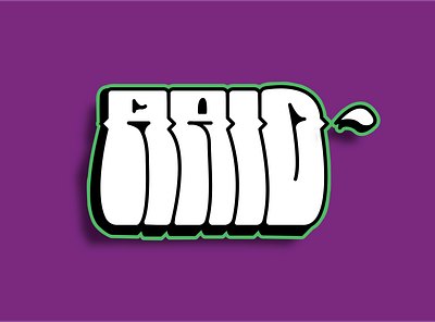Raid white & purple Graffiti throwie design graffiti illustration typography vector