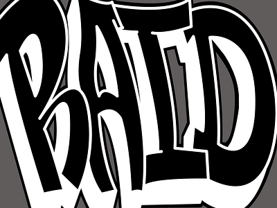 Raid B&W Straight letter Graffiti design graffiti illustration typography vector