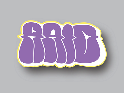 Raid purple and white Graffiti throwie design graffiti illustration typography vector