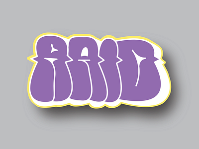 Raid purple and white Graffiti throwie