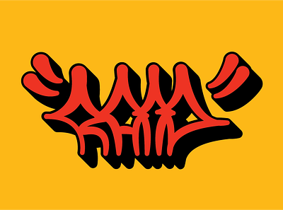 Raid Red & Black roller tag Graffiti design graffiti illustration typography vector