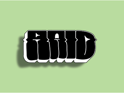 Raid Black & White Graffiti Throwie design graffiti illustration typography vector
