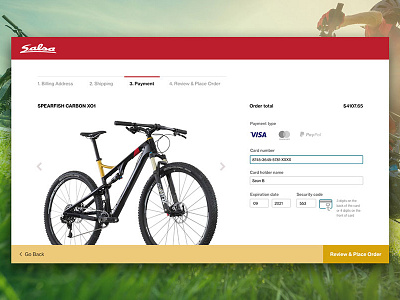 Daily UI 002 | Salsa bicycles credit card dailyui payments